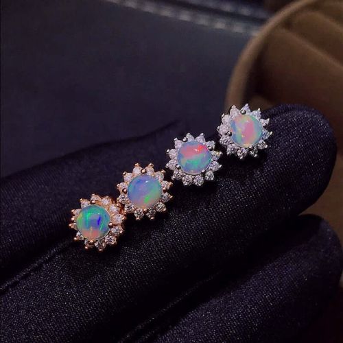 18K Rose Gold Opal Stud Earrings | FME-E134